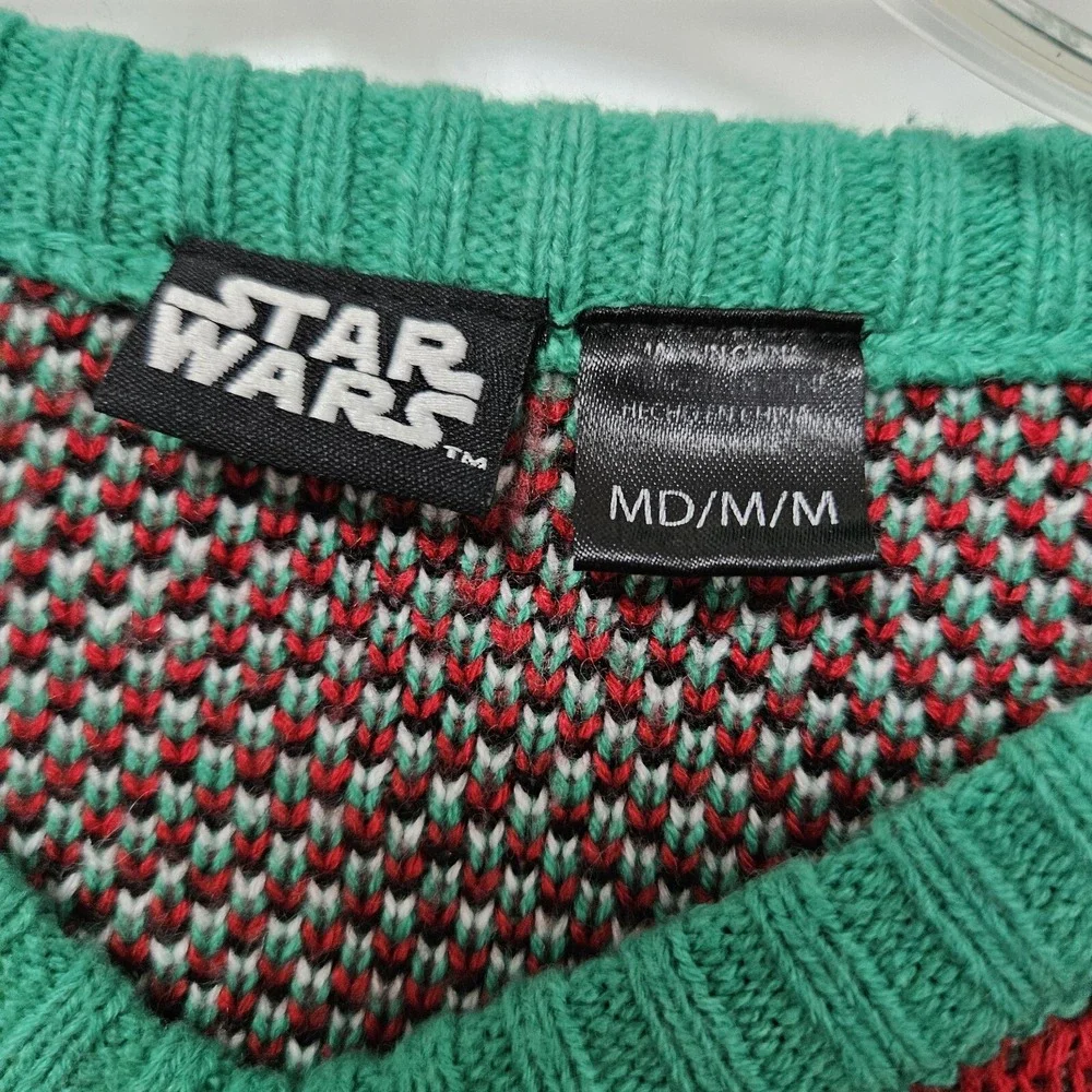 Star Wars Ugly Christmas Sweater Adult Medium Darth Vader Red Green White EUC‎